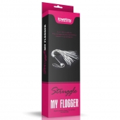 Серебристая плетка Struggle My Flogger с черной ручкой - 45 см. - Lovetoy - купить с доставкой в Иркутске