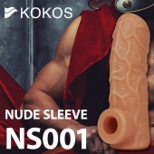 Телесная открытая насадка-реалистик с подхватом мошонки Nude Sleeve M - 12 см. - KOKOS - в Иркутске купить с доставкой