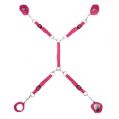 Ярко-розовый набор фиксаций на кровати Classic Bed Spreader - Lux Fetish - купить с доставкой в Иркутске