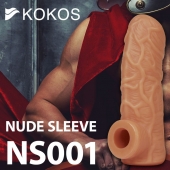 Телесная открытая насадка-реалистик с подхватом мошонки Nude Sleeve S - 10 см. - KOKOS - в Иркутске купить с доставкой