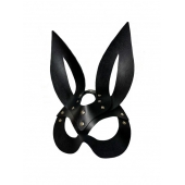 Черная кожаная маска зайки Miss Bunny - БДСМ Арсенал - купить с доставкой в Иркутске