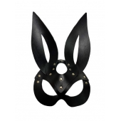 Черная кожаная маска зайки Miss Bunny - БДСМ Арсенал - купить с доставкой в Иркутске