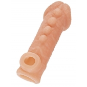 Телесная закрытая насадка с шишечками Cock Sleeve Size S - 13,8 см. - KOKOS - в Иркутске купить с доставкой