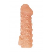 Телесная закрытая насадка с пучками шишечек Cock Sleeve Size S - 13,8 см. - KOKOS - в Иркутске купить с доставкой