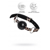 Черный кляп-шар на леопардовых ремешках Anonymo - ToyFa - купить с доставкой в Иркутске Черный кляп-шар на леопардовых ремешках Anonymo - ToyFa - купить с доставкой в Иркутске