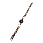 Черный кляп-шар на леопардовых ремешках Anonymo - ToyFa - купить с доставкой в Иркутске Черный кляп-шар на леопардовых ремешках Anonymo - ToyFa - купить с доставкой в Иркутске