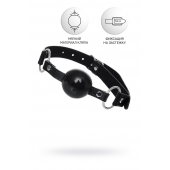 Черный кляп-шар на кожаных ремешках Anonymo - ToyFa - купить с доставкой в Иркутске Черный кляп-шар на кожаных ремешках Anonymo - ToyFa - купить с доставкой в Иркутске