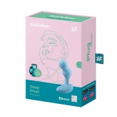 Голубой анальный вибростимулятор Deep Driver - 11,2 см. - Satisfyer - в Иркутске купить с доставкой