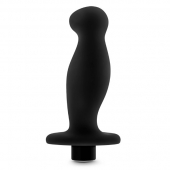 Черный анальный вибромассажёр Silicone Vibrating Prostate Massager 02 - 10,8 см. - Blush Novelties - в Иркутске купить с доставкой