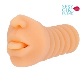 Телесный мастурбатор-ротик с высунутым язычком - Bior toys - в Иркутске купить с доставкой