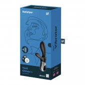 Черный анальный вибратор Heat Climax+ с функцией нагрева - 20,6 см. - Satisfyer - в Иркутске купить с доставкой