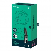 Черный анальный вибратор Hot Passion с функцией нагрева - Satisfyer - в Иркутске купить с доставкой