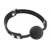 Черный силиконовый кляп-шарик на ремешках - Fetish Tentation - купить с доставкой в Иркутске