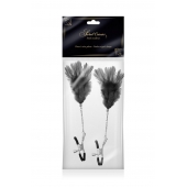 Зажимы для сосков с черными перьями Sweet Caress Feather Nipple Clumps - Sweet Caress - купить с доставкой в Иркутске