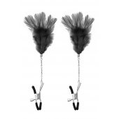Зажимы для сосков с черными перьями Sweet Caress Feather Nipple Clumps - Sweet Caress - купить с доставкой в Иркутске