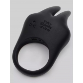 Черное эрекционное виброкольцо Sensation Rechargeable Vibrating Rabbit Love Ring - Fifty Shades of Grey - в Иркутске купить с доставкой