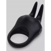 Черное эрекционное виброкольцо Sensation Rechargeable Vibrating Rabbit Love Ring - Fifty Shades of Grey - в Иркутске купить с доставкой