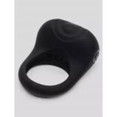 Черное эрекционное виброкольцо Sensation Rechargeable Vibrating Love Ring - Fifty Shades of Grey - в Иркутске купить с доставкой