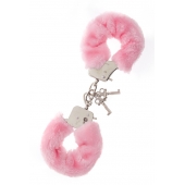Металлические наручники с розовой меховой опушкой METAL HANDCUFF WITH PLUSH PINK - Dream Toys - купить с доставкой в Иркутске