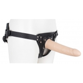 Пустотелый страпон Harness CLASSIC с бандажом - 19,5 см. - LOVETOY (А-Полимер) - купить с доставкой в Иркутске