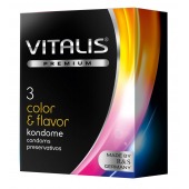 Цветные ароматизированные презервативы VITALIS PREMIUM color   flavor - 3 шт. - Vitalis - купить с доставкой в Иркутске