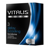 Презервативы VITALIS PREMIUM delay   cooling с охлаждающим эффектом - 3 шт. - Vitalis - купить с доставкой в Иркутске