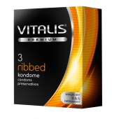 Ребристые презервативы VITALIS PREMIUM ribbed - 3 шт. - Vitalis - купить с доставкой в Иркутске