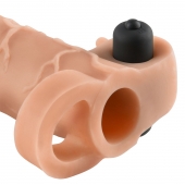 Телесная вибронасадка с кольцом Vibrating Real Feel 2 Extension - 16 см. - Pipedream - в Иркутске купить с доставкой