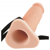 Телесный реалистичный фаллоимитатор с полостью Silicone Hollow Extension - 20 см. - Pipedream - купить с доставкой в Иркутске