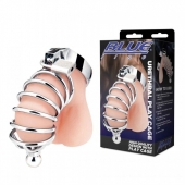 Серебристая клетка для члена Urethral Play Cage - BlueLine - купить с доставкой в Иркутске