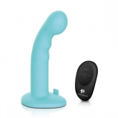 Голубая изогнутая насадка 6in Remote Control Ripple P-Spot G-Spot на черных трусиках - 16 см. - Pegasus - купить с доставкой в Иркутске