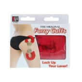 Металлические наручники с красной меховой опушкой METAL HANDCUFF WITH PLUSH RED - Dream Toys - купить с доставкой в Иркутске
