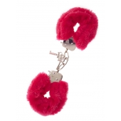 Металлические наручники с красной меховой опушкой METAL HANDCUFF WITH PLUSH RED - Dream Toys - купить с доставкой в Иркутске