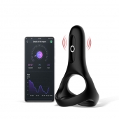 Черное виброкольцо Magic Motion Rise с подхватом мошонки - Magic Motion - в Иркутске купить с доставкой