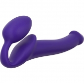 Фиолетовый безремневой страпон Silicone Bendable Strap-On - size S - Strap-on-me - купить с доставкой в Иркутске