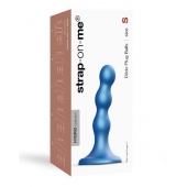 Голубая насадка Strap-On-Me Dildo Plug Balls size S - Strap-on-me - купить с доставкой в Иркутске
