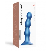 Голубая насадка Strap-On-Me Dildo Plug Balls size L - Strap-on-me - купить с доставкой в Иркутске