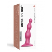 Розовая насадка Strap-On-Me Dildo Plug Beads size S - Strap-on-me - купить с доставкой в Иркутске