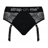 Черные трусики для насадок Diva Lingerie Harness - size M - Strap-on-me - купить с доставкой в Иркутске