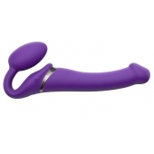 Фиолетовый безремневой вибрострапон Silicone Bendable Strap-On - size M - Strap-on-me - купить с доставкой в Иркутске