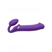 Фиолетовый безремневой вибрострапон Silicone Bendable Strap-On - size XL - Strap-on-me - купить с доставкой в Иркутске