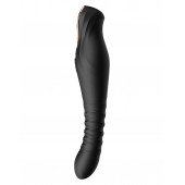 Черный вибратор King с функцией возвратно-поступательных движений - 30,2 см. - Zalo