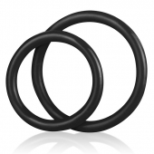 Набор из двух черных силиконовых колец разного диаметра SILICONE COCK RING SET - BlueLine - в Иркутске купить с доставкой