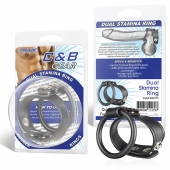 Двойное кольцо выносливости на пенис DUAL STAMINA RING - BlueLine - в Иркутске купить с доставкой