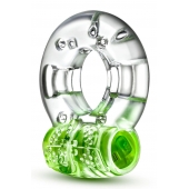 Зеленое эрекционное виброкольцо Arouser Vibrating C-Ring - Blush Novelties - в Иркутске купить с доставкой