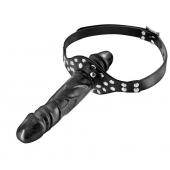 Черный кляп-фаллоимитатор Double Penis Gag - Fetish Tentation - купить с доставкой в Иркутске