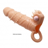 Телесная удлиняющая вибронасадка Penis Sleeve Connor - 17 см. - Baile - в Иркутске купить с доставкой