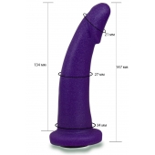 Фиолетовая гладкая изогнутая насадка-плаг - 14,7 см. - LOVETOY (А-Полимер) - купить с доставкой в Иркутске