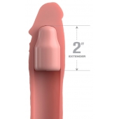 Телесная насадка-удлинитель 2 Inch Silicone X-tension with Strap - 20,3 см. - Pipedream - в Иркутске купить с доставкой