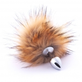 Серебристая анальная пробка с коричневым хвостиком - Crazy Handmade в Иркутске Серебристая анальная пробка с коричневым хвостиком - Crazy Handmade